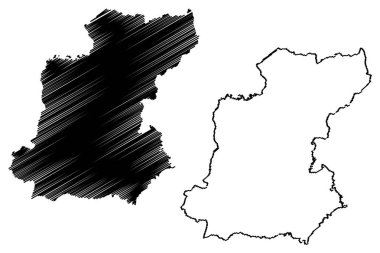 Roi Et il (Tayland Tayland, Siam, il) harita vektör çizim, karalama taslak Roi Et harita