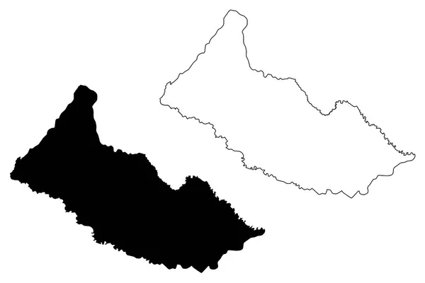 Departamencie Caqueta Kolumbia Republiką Kolumbii Departamenty Kolumbii Mapa Wektor Ilustracja — Wektor stockowy