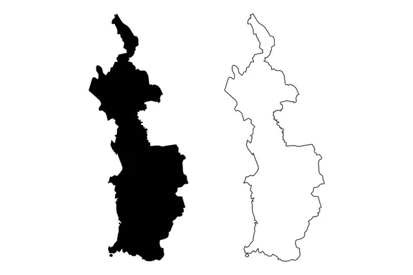 乔科省 哥伦比亚 哥伦比亚 哥伦比亚省 地图矢量插图 乔科地图涂鸦素描部 — 图库矢量图片