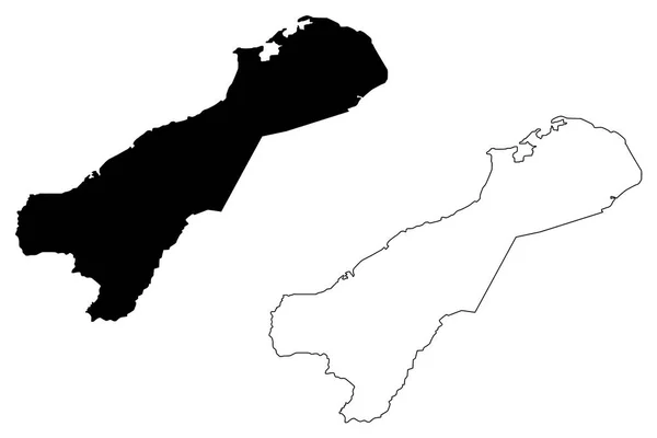 グアヒーラ部 コロンビア コロンビアの共和国 コロンビア部門 地図ベクトル図 フリーハンド スケッチ ラグアヒラ部地図 — ストックベクタ