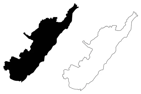 ウイラ部 コロンビア コロンビアの共和国 コロンビア部門 地図ベクトル図 フリーハンド スケッチ ウイラ部地図 — ストックベクタ