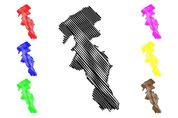 Província Ardabil Províncias Irã República Islâmica Irã Pérsia Mapa Ilustração —  Vetores de Stock