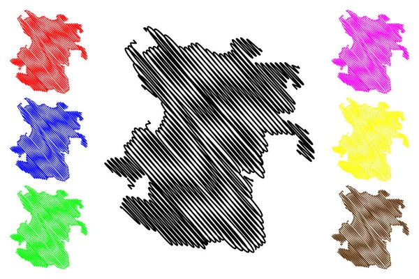 Província Hamadan Províncias Irã República Islâmica Irã Pérsia Mapa Ilustração — Vetor de Stock