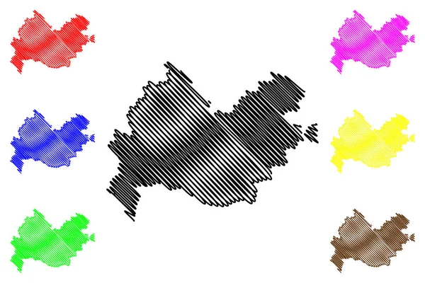 Província Kermanshah Províncias Irã República Islâmica Irã Pérsia Mapa Ilustração — Vetor de Stock