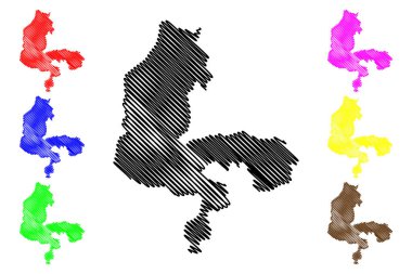 Kebbi durumu (alt bölümleri Nijerya, Nijerya Federal Devlet) harita vektör çizim, karalama taslak Kebbi harita