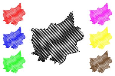 Binh Phuoc il (Vietnam Sosyalist Cumhuriyeti, Vietnam alt bölümleri) harita vektör çizim, karalama taslak Tinh Binh Phuoc harita