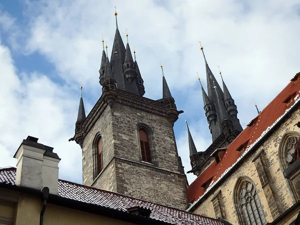 Kościół Najświętszej Marii Panny Przed Tyn Republika Czeska Kościół Parafialny — Zdjęcie stockowe