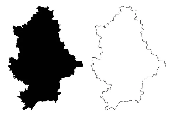 Óblast de Donetsk mapa vecto — Archivo Imágenes Vectoriales