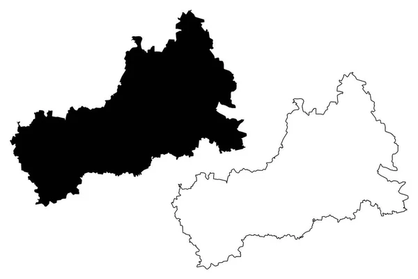 Byly porovnávány mapa Čerkasy Oblast — Stockový vektor
