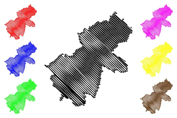 Provincia de Ha Giang mapa vecto — Archivo Imágenes Vectoriales