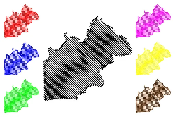 Nakhon Provincia de Nayok mapa vecto — Archivo Imágenes Vectoriales