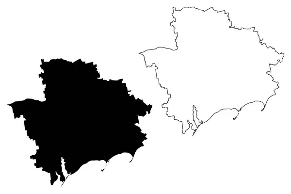 Obwód zaporoski Mapa Mapa — Wektor stockowy