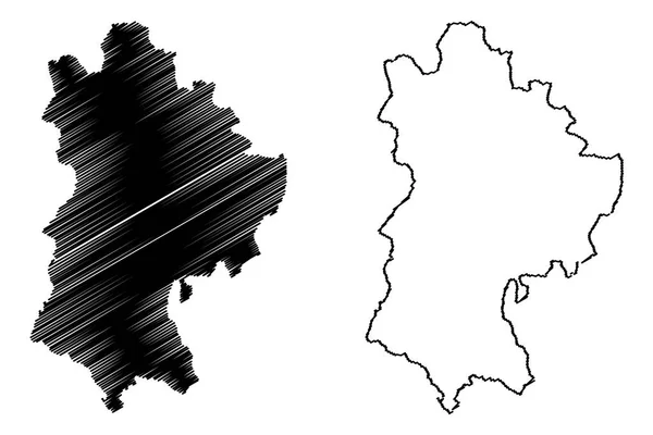 Bedfordshire mapa vecto — Vetor de Stock