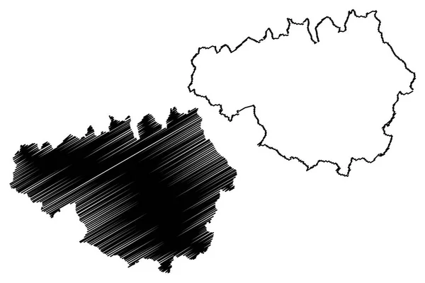 Grande Manchester mapa vecto —  Vetores de Stock