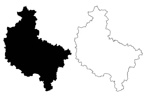 大きいヴィエルコポルスカ地図ベクトル — ストックベクタ