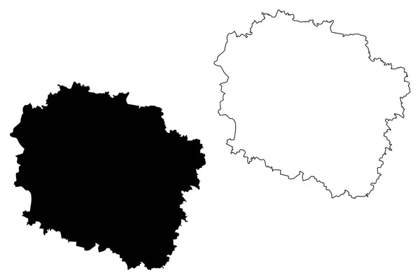 Kuyavian-Pomeranian Voyvodalığı harita vecto — Stok Vektör