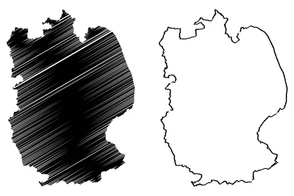 Lincolnshire mapa vecto — Vetor de Stock