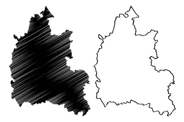 Oxfordshire mapa vecto — Archivo Imágenes Vectoriales