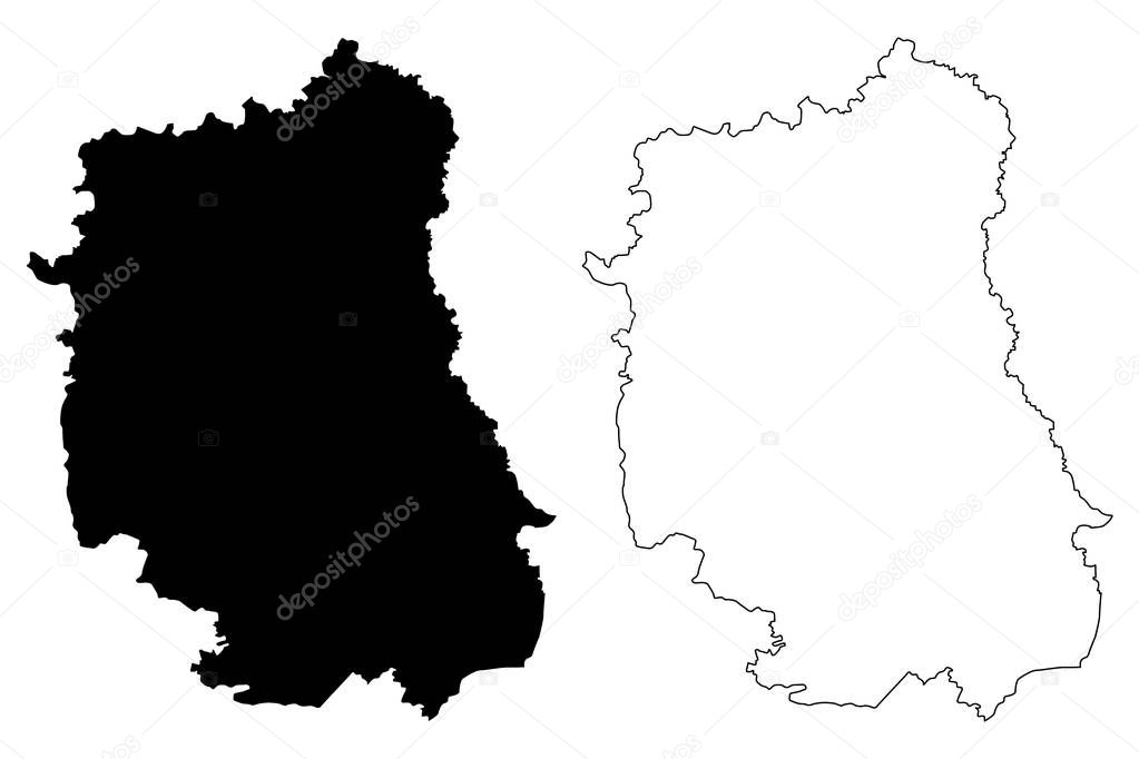 Lublin Voivodeship map vecto