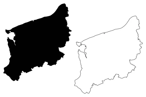 Województwo zachodniopomorskie Mapa Mapa — Wektor stockowy