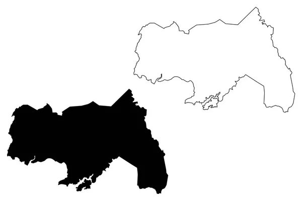 北部地域地図ベクトル — ストックベクタ