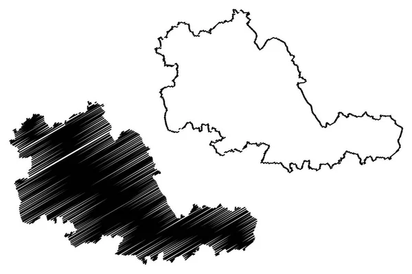 เวสต์มิดแลนด์ (เคาน์ตี้) แผนที่ vecto — ภาพเวกเตอร์สต็อก