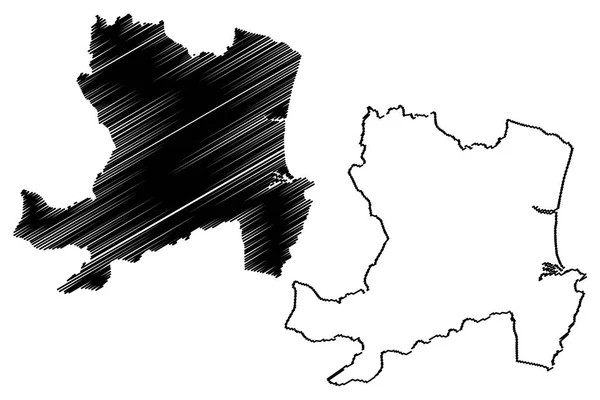 Aberdeen mapa vecto — Archivo Imágenes Vectoriales