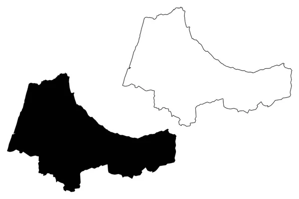 Región de Tánger-Tetuán-Al Hoceima mapa vecto — Vector de stock