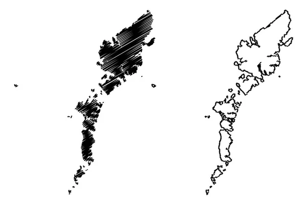 Comhairle nan Eilean Siar mapa vecto —  Vetores de Stock