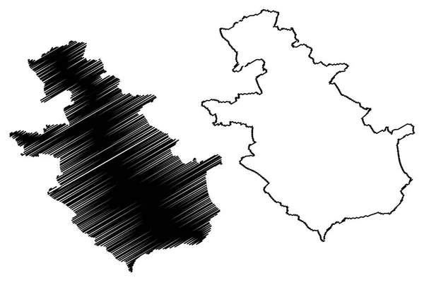 North Lanarkshire mapa vecto — Vetor de Stock