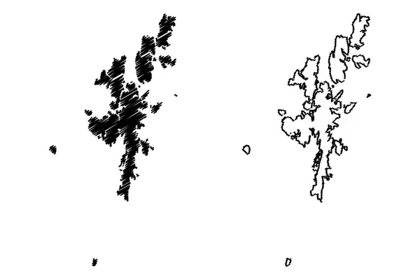 Ilhas Shetland mapa vecto —  Vetores de Stock