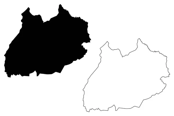 Karte der Region Marrakesch-Safi vecto — Stockvektor