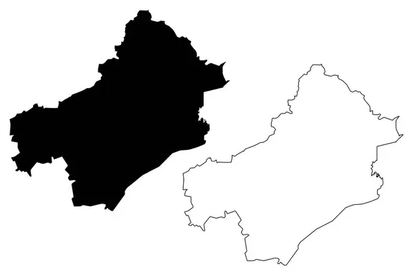 ドラーとウエスト地域地図ベクトル — ストックベクタ