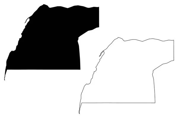Byly porovnávány mapu regionu Oued Dachly Ed-Dahab — Stockový vektor