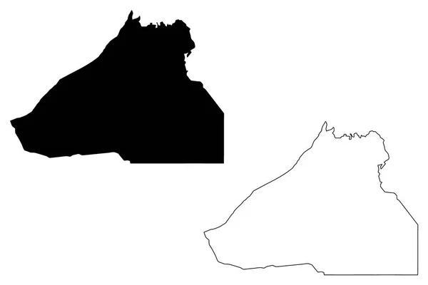 Byly porovnávány provincii Guelmim-Oued podstatné jméno regionu mapa — Stockový vektor