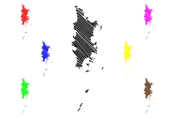 Phuket Província mapa vecto —  Vetores de Stock