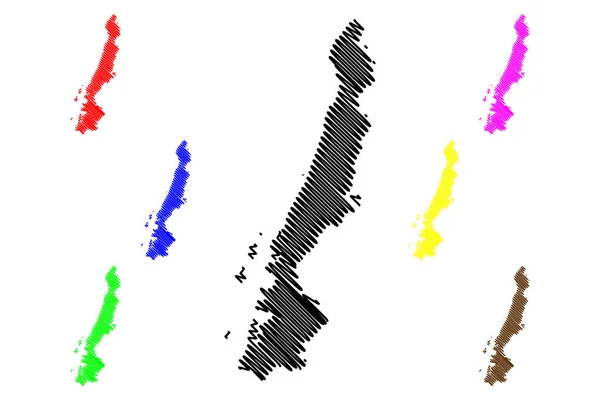 Provincia de Ranong mapa vecto — Archivo Imágenes Vectoriales