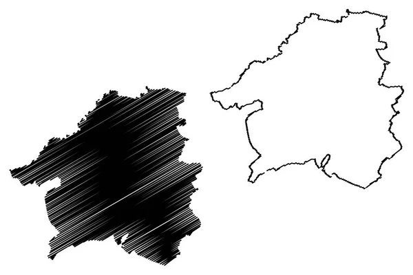 West Lothian mapa vecto — Vetor de Stock