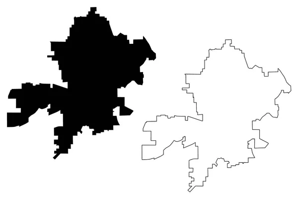 Fort Wayne mapa vector de la ciudad — Archivo Imágenes Vectoriales