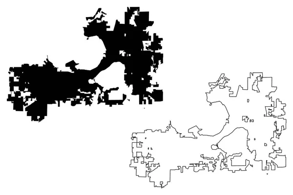 Madison stadtplan vektor — Stockvektor