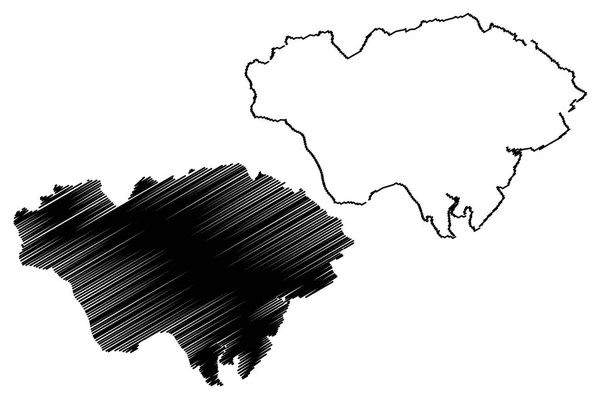 Cardiff mapa vecto — Vector de stock