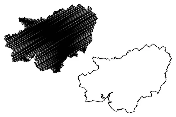 Carmarthenshire harita vecto — Stok Vektör