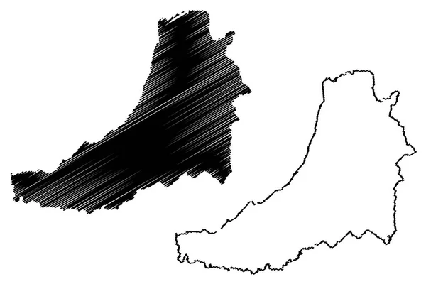 Ceredigion mapa vecto — Vector de stock