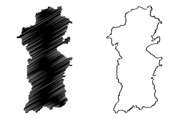 Powys 地图 vecto — 图库矢量图片