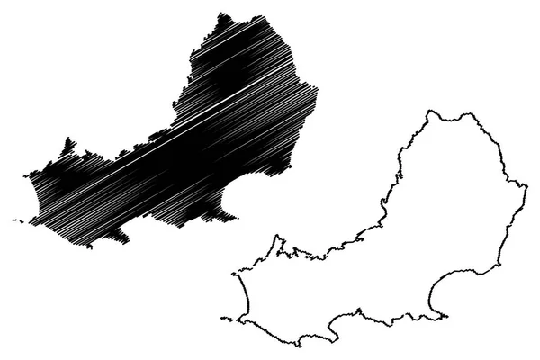 Swansea mapa vecto —  Vetores de Stock