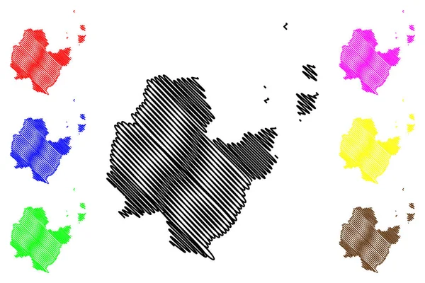 Surat Thani Mapa da província vecto —  Vetores de Stock