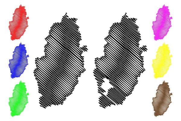 Nottinghamshire mapa vecto — Vector de stock