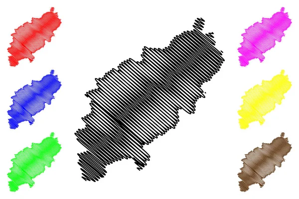 Northamptonshire mapa vecto — Vetor de Stock