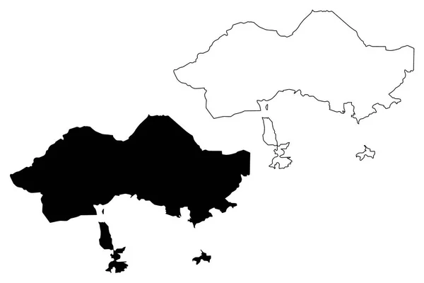 Векто карты Ферганской области — стоковый вектор
