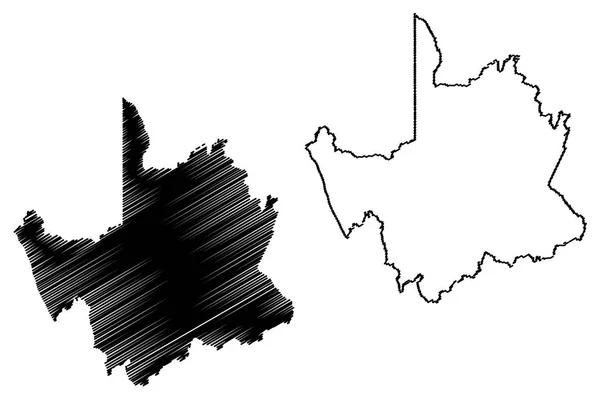 Karte der nördlichen Kap-Provinz vecto — Stockvektor